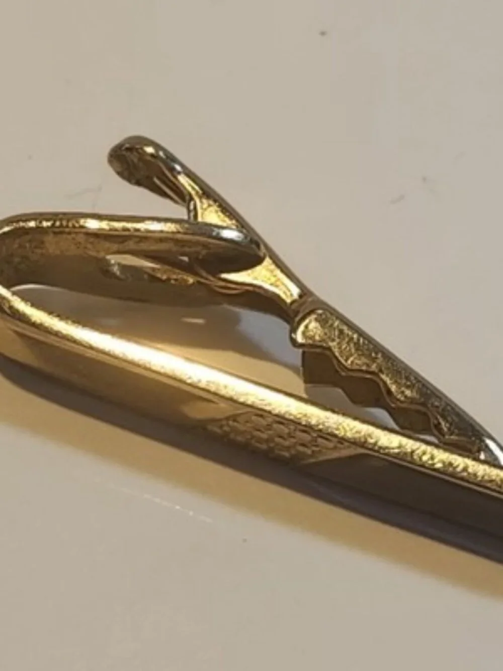 Vintage SHIELDS Gold Tone Tie Clip Clasp Bar